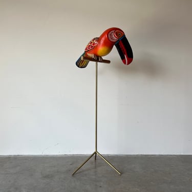 1980s Sergio Bustamante - Style Large Toucan Bird Floor Sculpture 