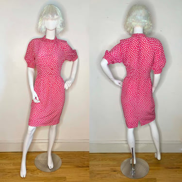 1980s Valentino Miss V Pink Dress 