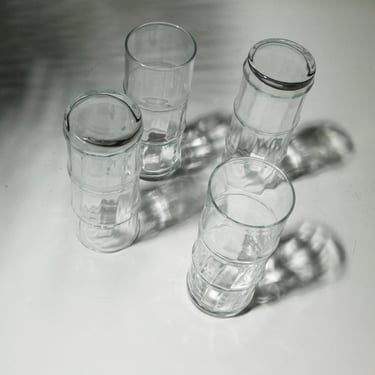 Tall Glass Vintage Bamboo Tumblers (set of 4)