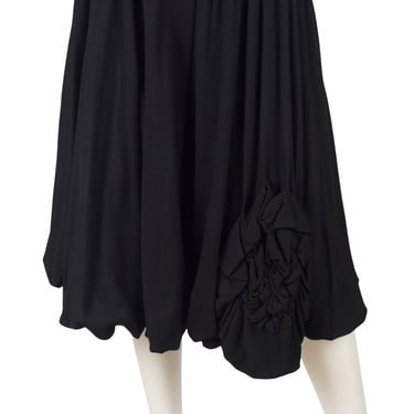 Matsuda Nicole Tokyo 1980s Vintage Black Wool Jersey High-Waisted Skirt Sz S 