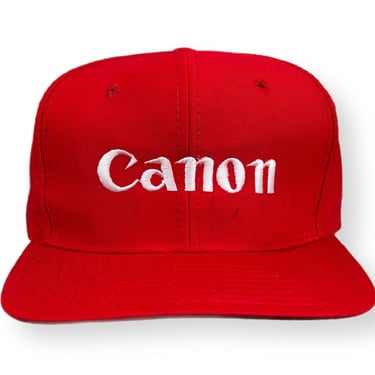 Vintage 90s Canon Cameras Embroidered Promotional SnapBack Hat Cap 