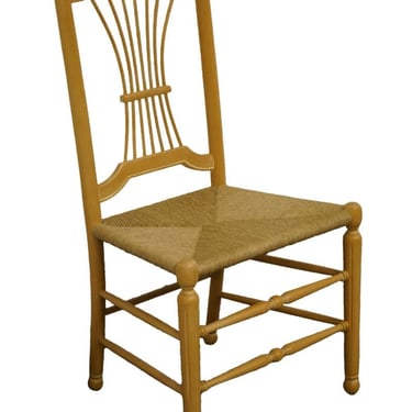 Ethan Allen Country French Collection Wheat / Sheaf Back Accent Side Chair W. Rush Seat 