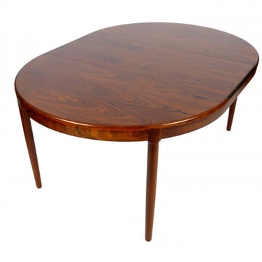 1960s Scandinavian Rosewood Dining Table with Leaf