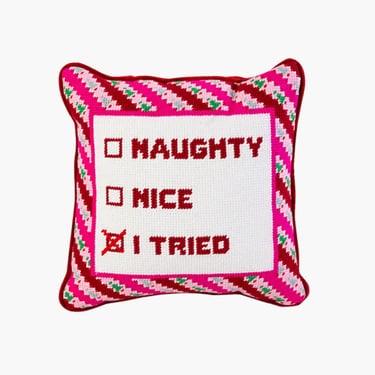 I tried needlepoint pillow