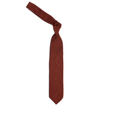 Paolo Albizzati Rust grenadine 100% silk tie made in Italy