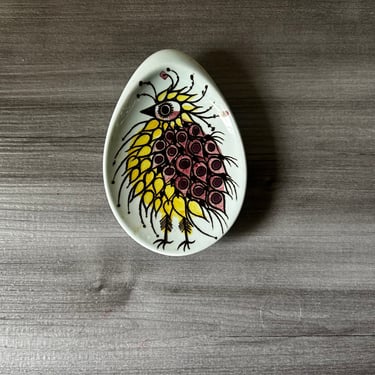Vintage Royal Copenhagen Porcelain Crazy Bird Egg Shaped Pin Dishes Beth Breyen Made in Denmark 
