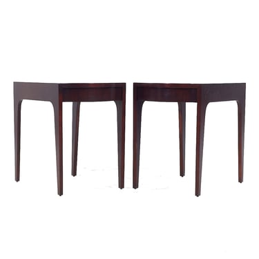 Drexel Contemporary Walnut End Tables - Pair - contemporary 