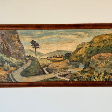 1968 Vintage Hill Country  Landscape Oil Painting, Signed 