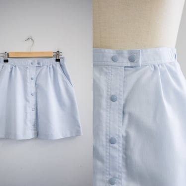 1970s Lily's of Beverly Hills Blue Tennis Mini Skirt 