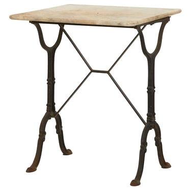 Vintage Square Marble Top Bistro Table