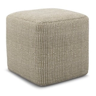 Zelma Square Woven Outdoor/ Indoor Pouf Natural Recycled Polyester FFW258-653