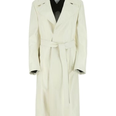 Bottega Veneta Women Ivory Leather Coat