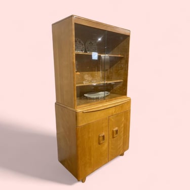 Vintage 1950s Mid Century Modern Heywood Wakefield Buffet Server Hutch Display Cabinet 