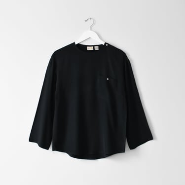 vintage 80s black silk pullover shirt, liz claiborne, S / M 