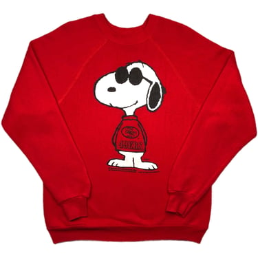 Vintage 80s San Francisco 49ers Football Snoopy Dog NFL Crewneck Sweatshirt Pullover Size Large 