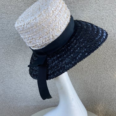 Vintage 1940s Straw Hat, 40s Rust Cello Boater | Ranch Queen  display picture 3