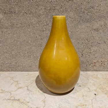 1960s Scandinavian Art Pottery Mustard Vase Rörstrand Sweden 