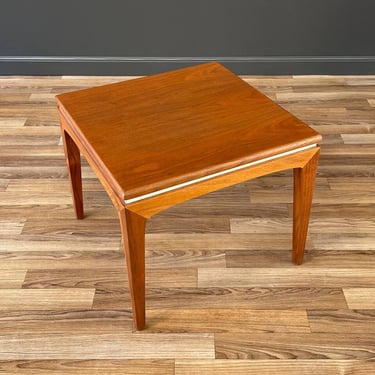 Mid-Century Modern Walnut Side Table with White Accent, c.1960’s 