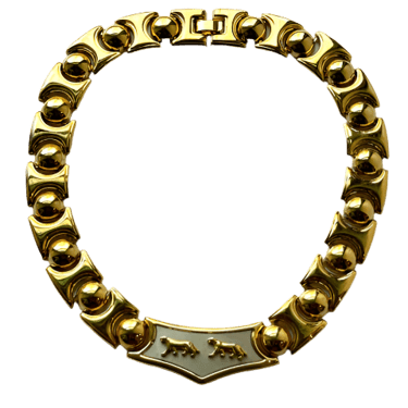 Double Panther Gold Silver Collar Necklace