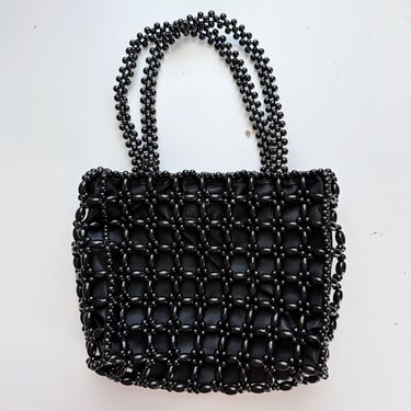 Vintage Black Beaded Purse 