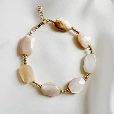 Big Island Mother Of Pearl Gold Filled Beaded Bracelet