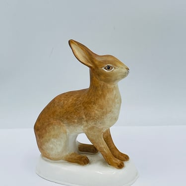 Rare VTG Crown Staffordshire Barbara Linley Adams "HARE" Rabbit Porcelain Figurine Signed 