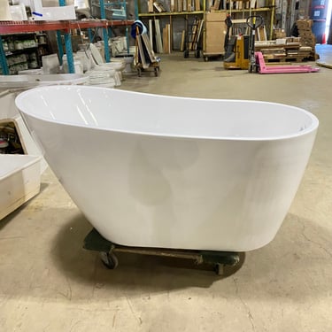 Vanity Art 55" White Acrylic Freestanding Soaker Bathtub