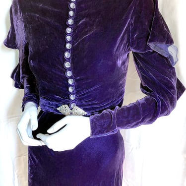 1930s ART DECO Evening Dress, 30s Velvet Bolero, | Pinnacle Vintage Co -  Oakland, CA | ATTIC