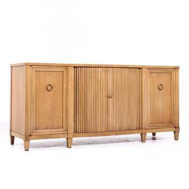 Widdicomb Style Mid Century Bleached Mahogany Tambour Door Credenza - mcm 