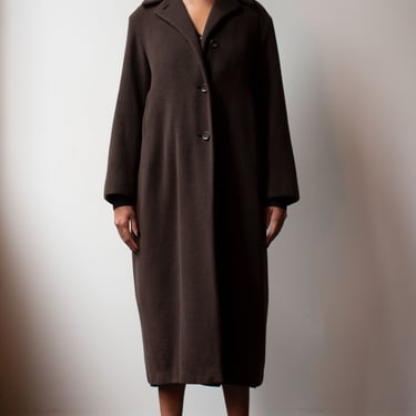 Jil Sander for Bergdorf Goodman brown angora maxi coat