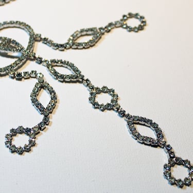Kramer of NY Double Row Rhinestone Necklace Art Deco 