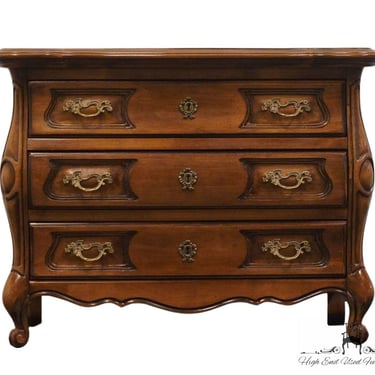 BRANDT FURNITURE Italian Provincial Style 26" Bombe Three Drawer Chest Nightstand 