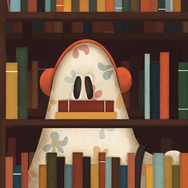 Library Ghost Art Print 