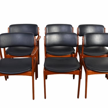 6 Teak Dining Chairs Erik Buch OD Mobler Danish Modern 