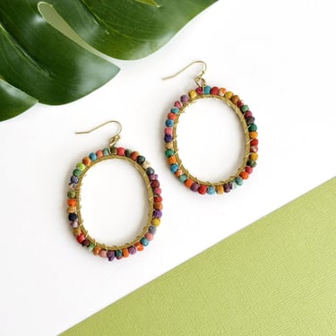 Kantha Loop Earrings | Milieu