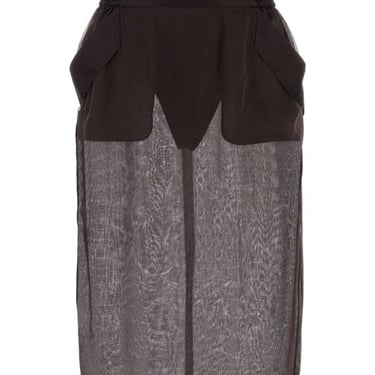 Saint Laurent Woman Brown Silk Skirt