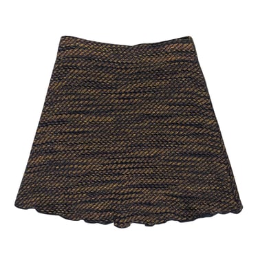 Missoni - Navy &amp; Mustard Yellow Knit Flared Skirt Sz 6
