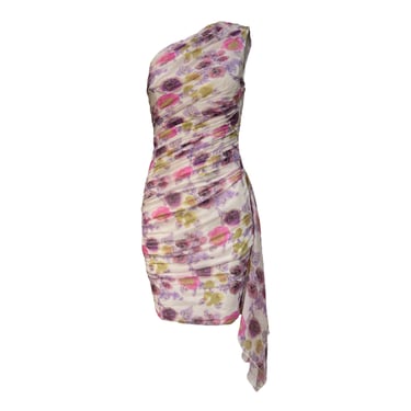 Lorena Sarbu 2011 Floral Chiffon One Shoulder Cocktail Dress