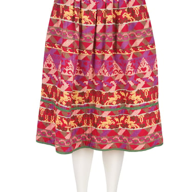 Anastasia Paris 1980s Vintage Horse Print Cotton High-Waisted Skirt Sz XS 