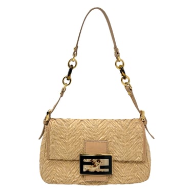 Fendi Beige Basket Mini Baguette Bag