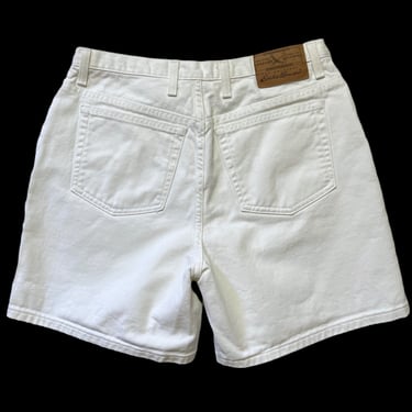 Vintage 1990s Women's EDDIE BAUER White Denim Jean Shorts ~ measure 30.5 Waist ~ Mom Jeans ~ 30 / 31 