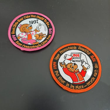 Vintage 90s Berenstain Bears Pennsylvania Recycling Patch 