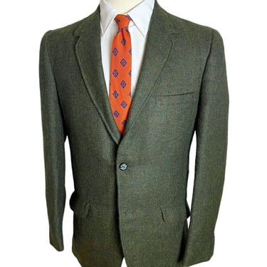 Vintage 1960s 100% WOOL TWEED Sack Sport Coat ~ size 36 R ~ jacket / blazer ~ Preppy / Ivy League / Trad ~ Mohair 