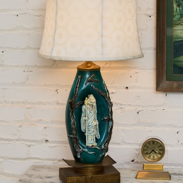 Vintage Italian Marcelo Fantoni Glazed Ceramic Character Lamp