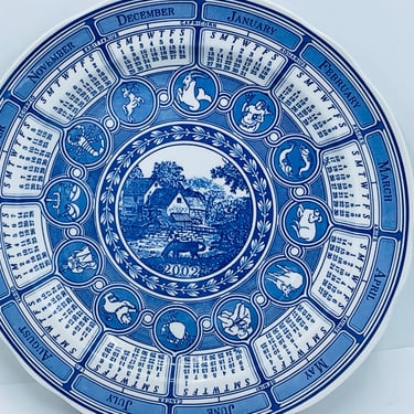 Vintage Spode Blue room Collection "Calendar Plate" Dinner Plate-2002- Mint Condition - 10.5 