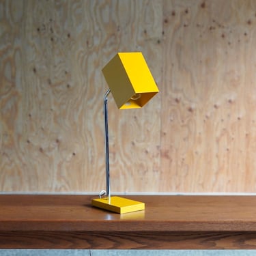 Geometric “Cube” George Kovacs Table Lamp in Yellow 