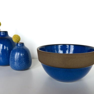 Vintage Heath Ceramics Small Rim Line Bowl In Moonstone, Edith Heath 4 1/2" Snack Bowl in Blue 
