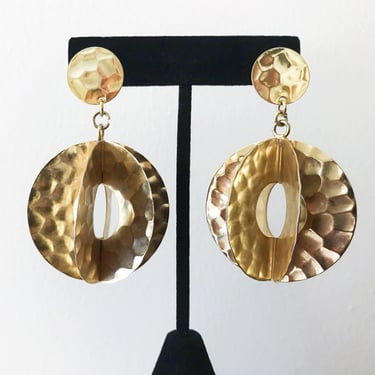 vintage statement earrings dangle earrings drop earrings gold earrings golden earrings art deco geometric cocktail party chunky earrings 