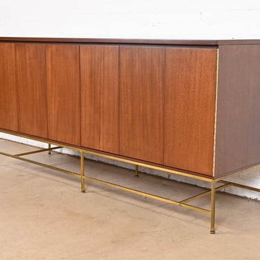 Paul McCobb Irwin Collection Mahogany and Brass Dresser or Credenza, Newly Refinished