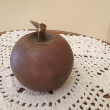 Vintage Brass Metal Apple Bell with great patina-Perfect Teacher Gift 